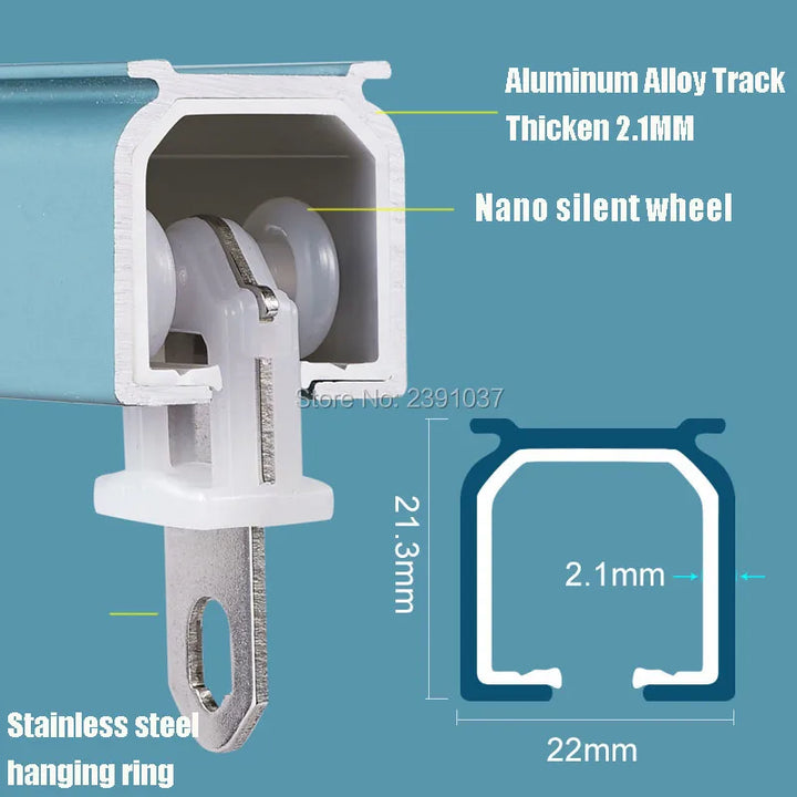 Mesina Ceiling Mounted Curtain Track