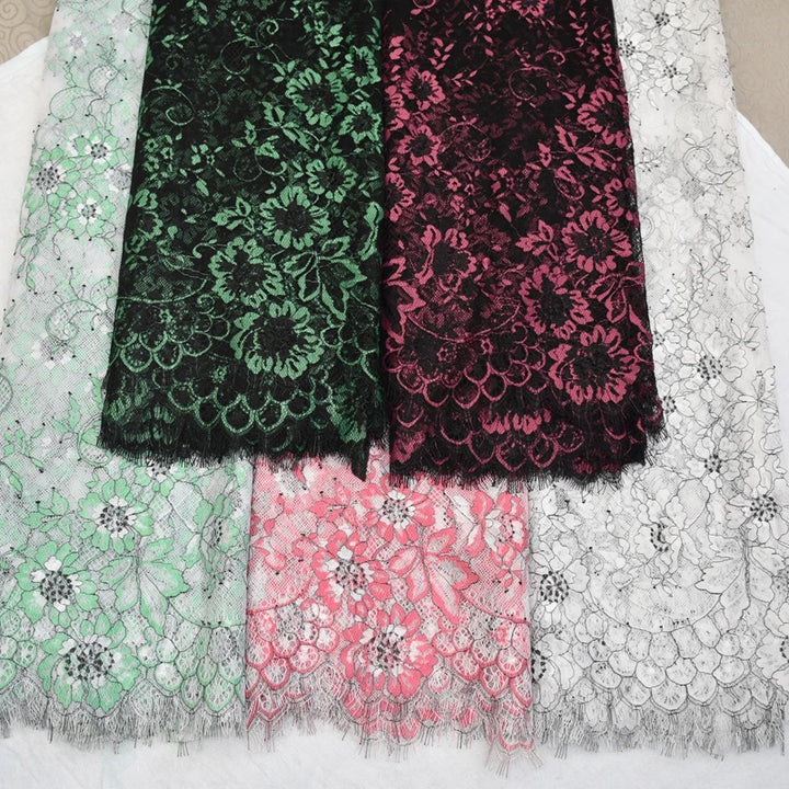 3 Yards / 7 Colors / Florisse Embroidery Eyelash Lace