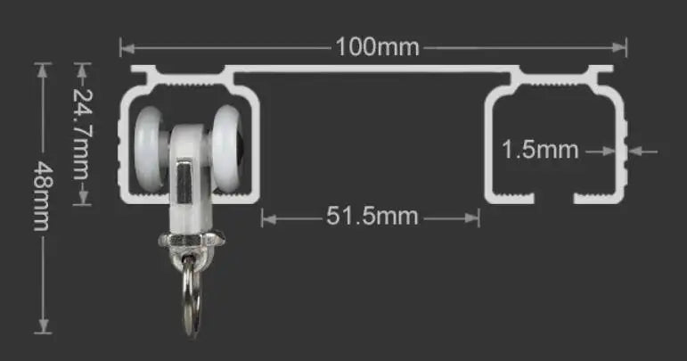 Avalion Ceiling Mount Heavy Duty Double Tracks in One