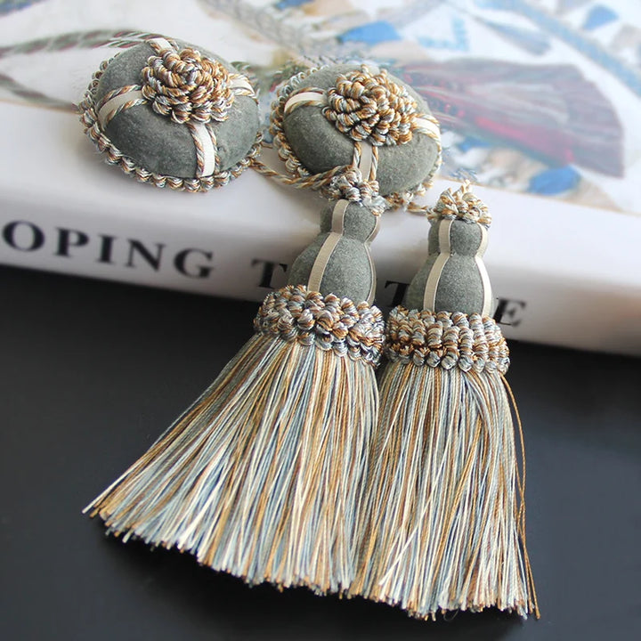 2 PC / Floral Ornamental Decorative Key Tassel