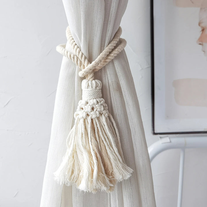 2 PC Coriel Macrame Curtain Tiebacks