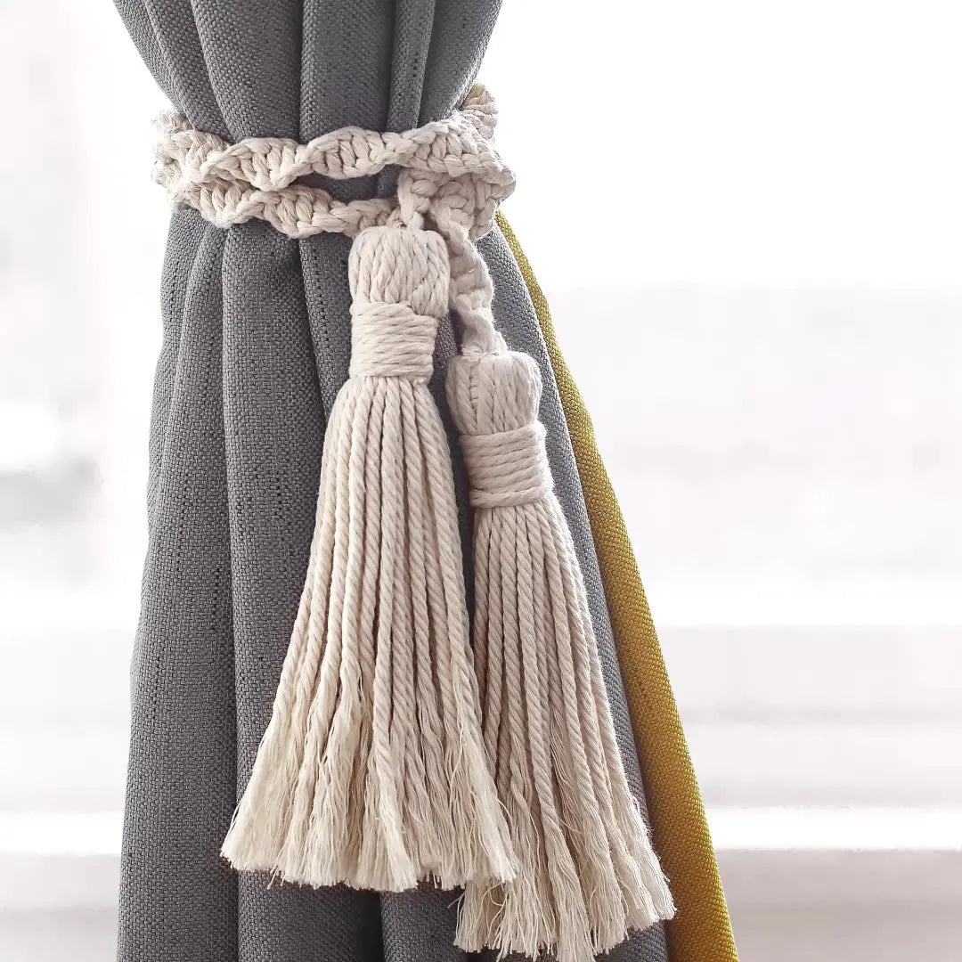 2 PC Coriel Macrame Curtain Tiebacks