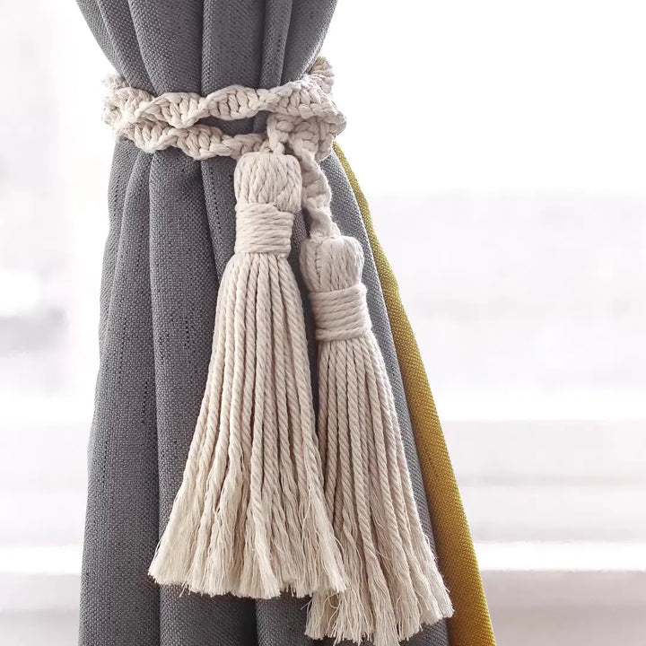 2 PC Coriel Macrame Curtain Tiebacks
