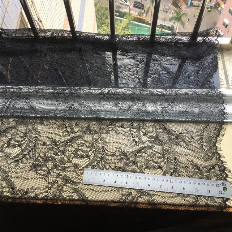 3 Yards / 2 Colors / Rosvara Embroidery Eyelash Lace