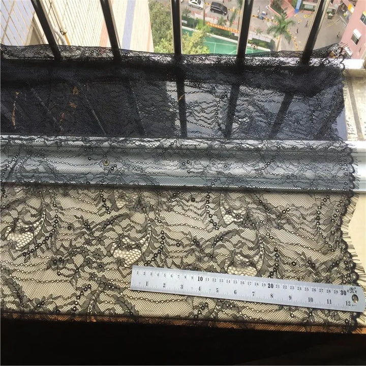 3 Yards / 2 Colors / Rosvara Embroidery Eyelash Lace