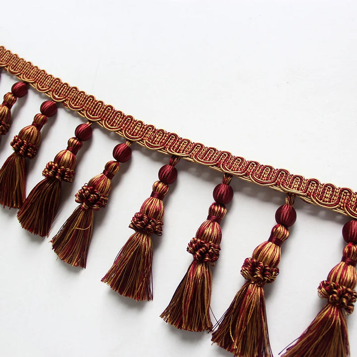 6 Yards / 7 Colors / Gabriel Beaded Ball Tassel Fringe Trim