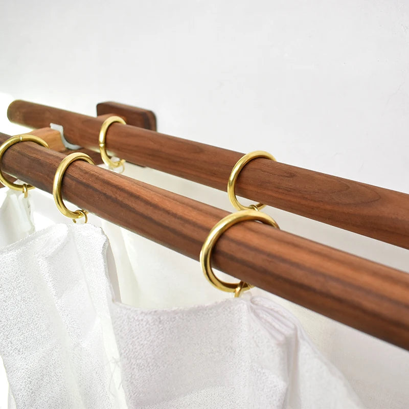 Mid Century Curtain Drapery Rod Set