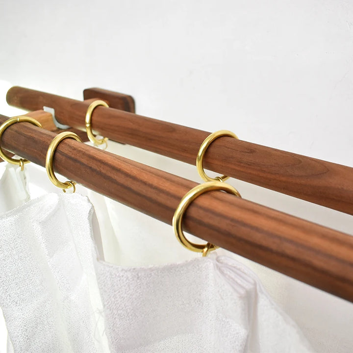 Midcentury Curtain Drapery Rod Set