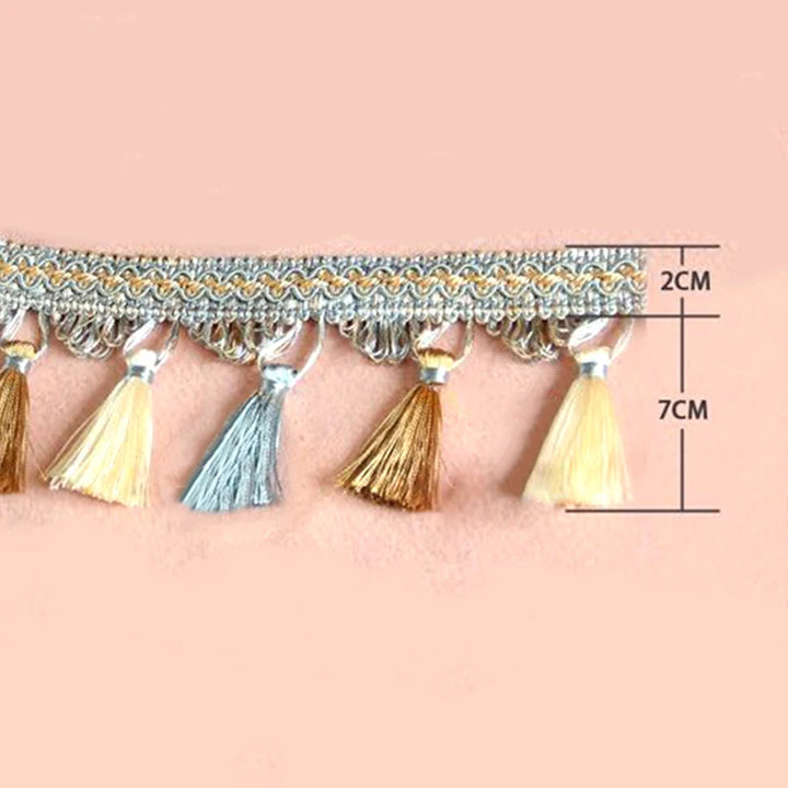 6 Yards / 10 Colors / Gable Beaded Ball Tassel Fringe Trim