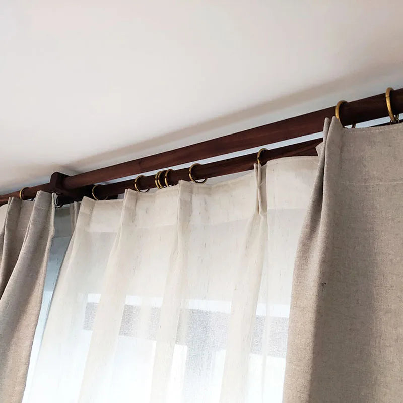 Midcentury Curtain Drapery Rod Set