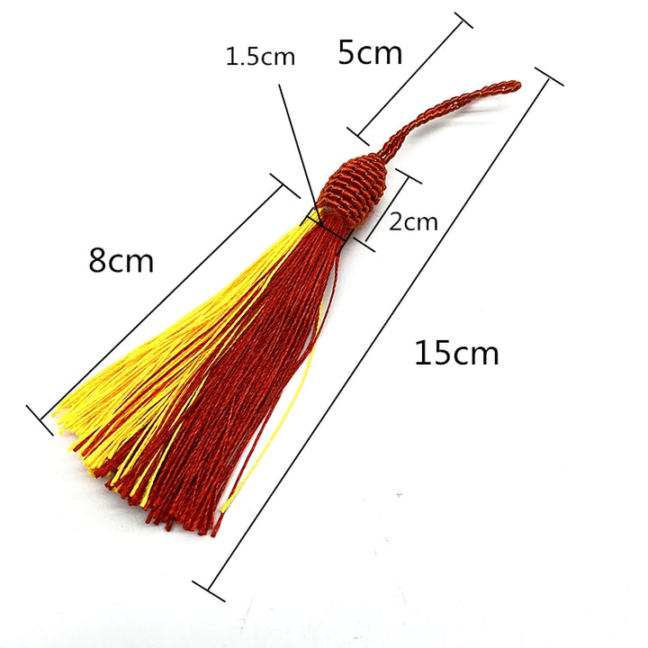 6pcs /  15cm Thin Accent Key Tassel