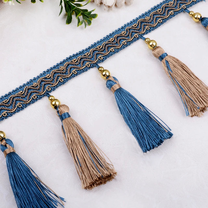 12 Yard / 9 Colors / Nasoe Beaded Tassel Fringe Trim