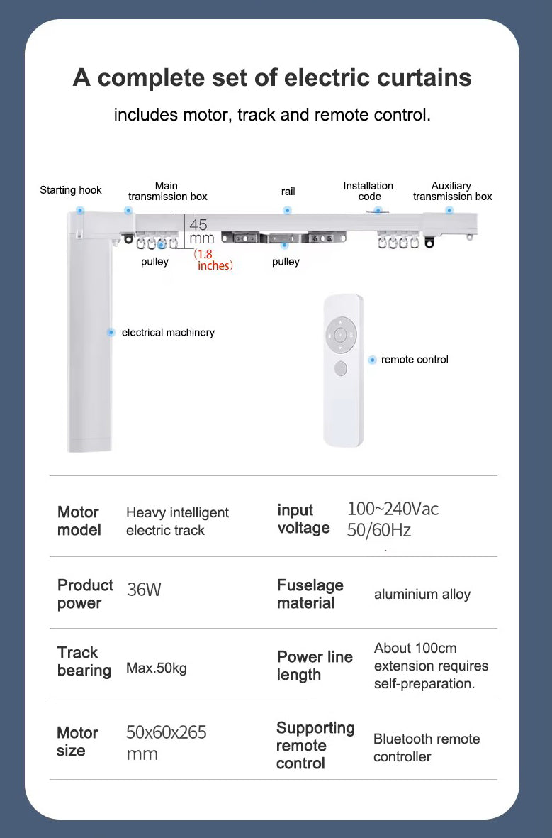 Motorized Curtain Double Track