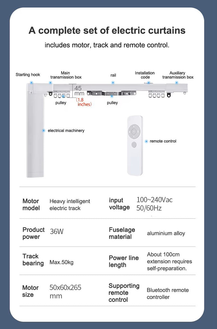 Motorized Curtain Double Track