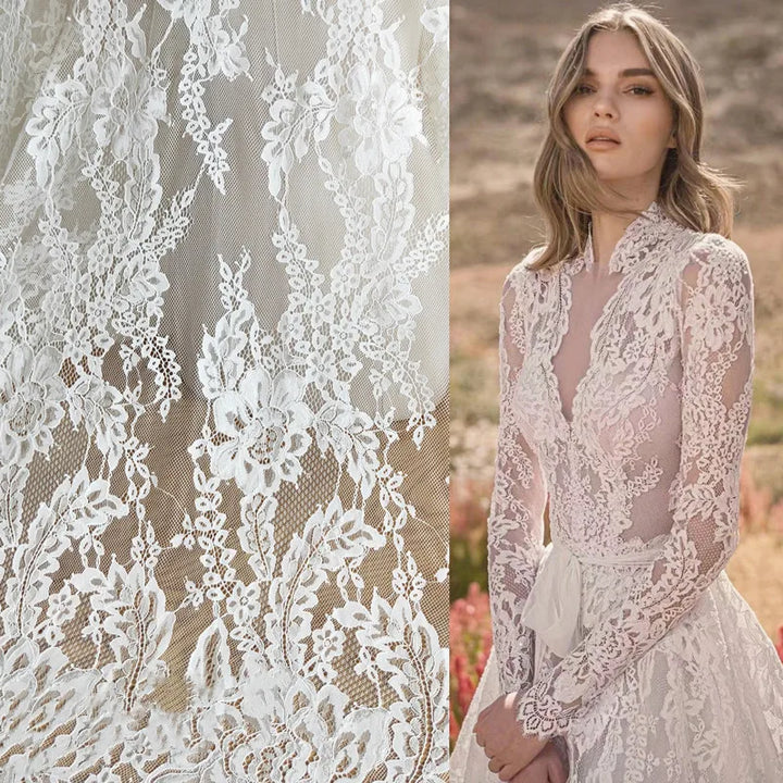 3 Yards / Brivona Embroidery Eyelash Lace