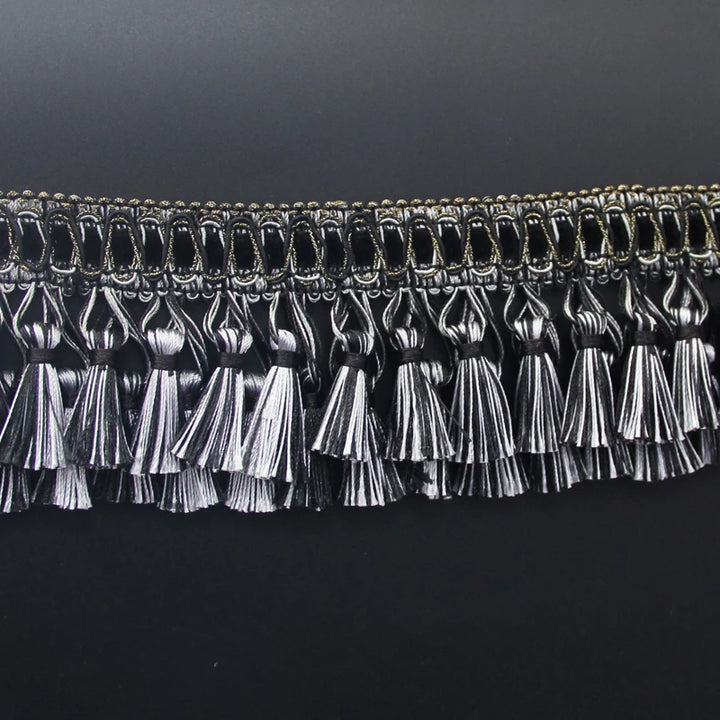 6 Yards / 9 Colors / Elroy Beaded Ball Tassel Fringe Trim