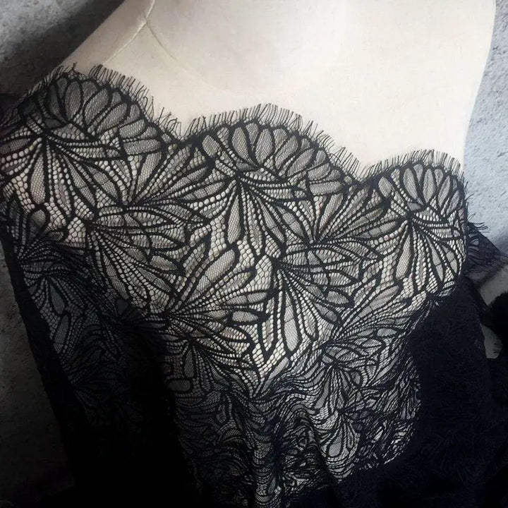 3 Yards / 2 Colors / Elaroux Embroidery Eyelash Lace