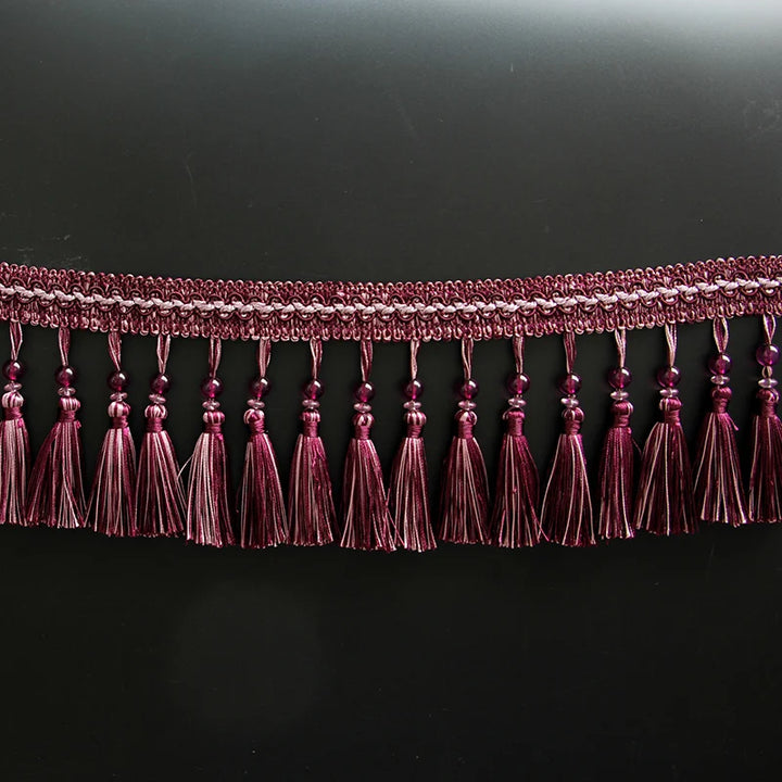 6 Yards / 4 Colors / Fleming Beaded Ball Tassel Fringe Trim