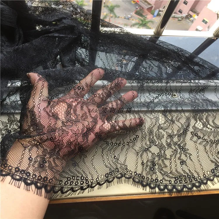 3 Yards / 2 Colors / Rosvara Embroidery Eyelash Lace