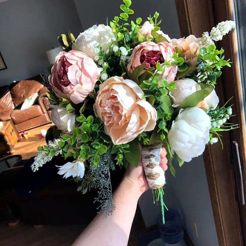 Artificial Peony Silk Flower Bundle