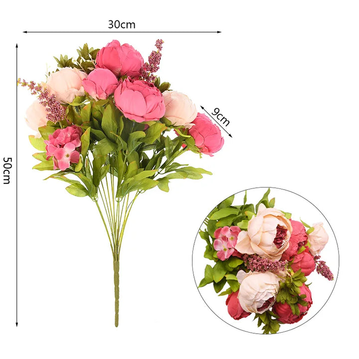 Artificial Peony Silk Flower Bundle