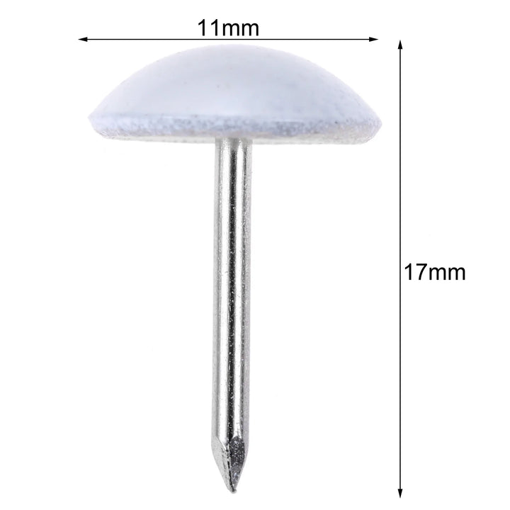 50pc White Round Metal Upholstery Nails