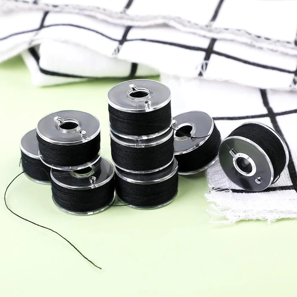 5PC / Black White PVC Sewing Thread Bobbins Set – Classic Modern Fabrics