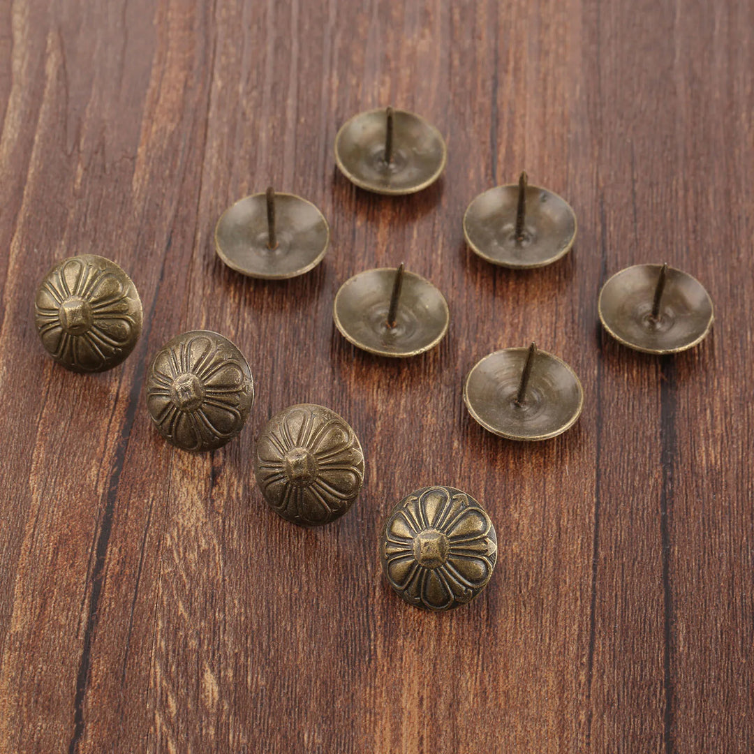 20PC Antique Flower Nail Decorative Upholstery Tacks 19*15mm
