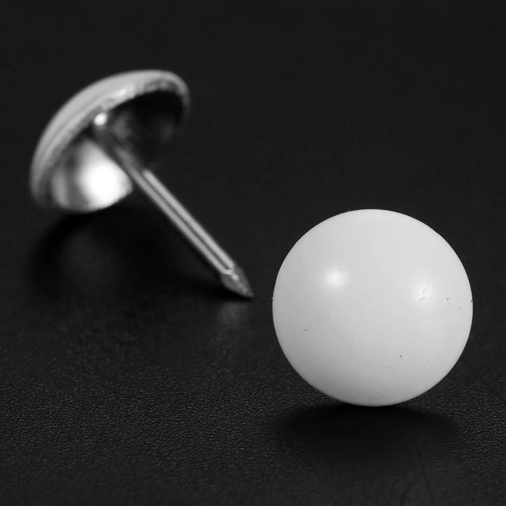 50pc White Round Metal Upholstery Nails