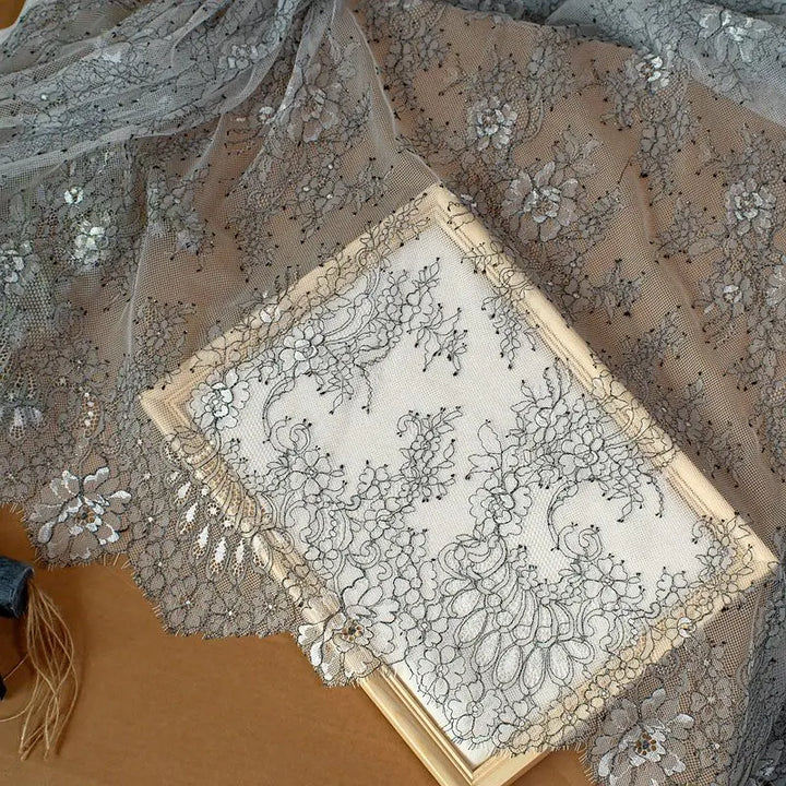 3 Yards / 2 Colors / Nivelle Embroidery Eyelash Lace