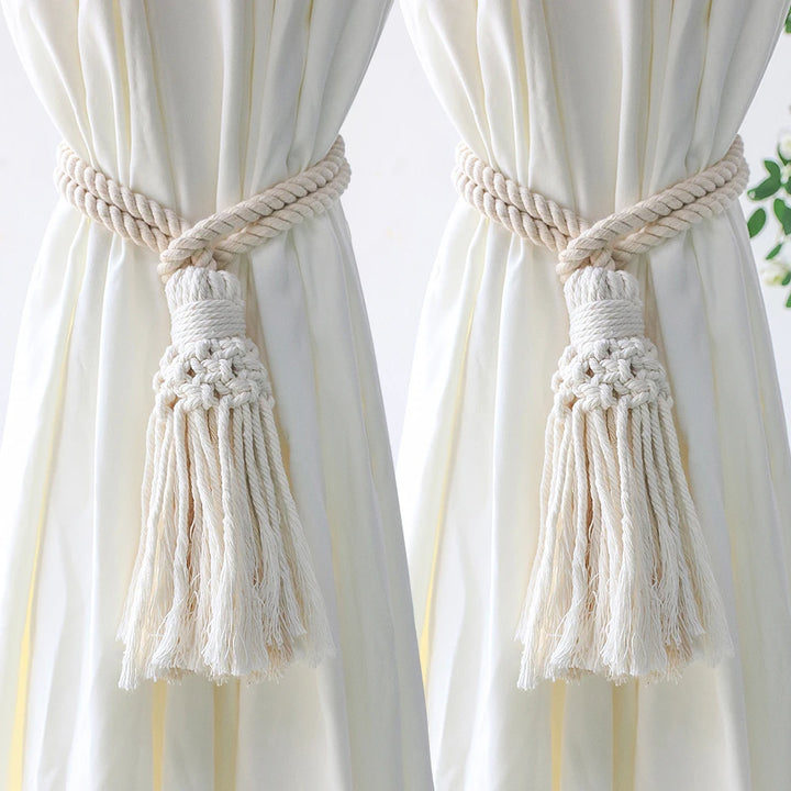 2 PC Coriel Macrame Curtain Tiebacks