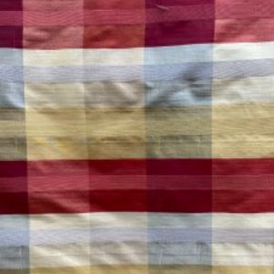 Lavessa Multi-Colored Stripe Silk Fabric in Red/Gold