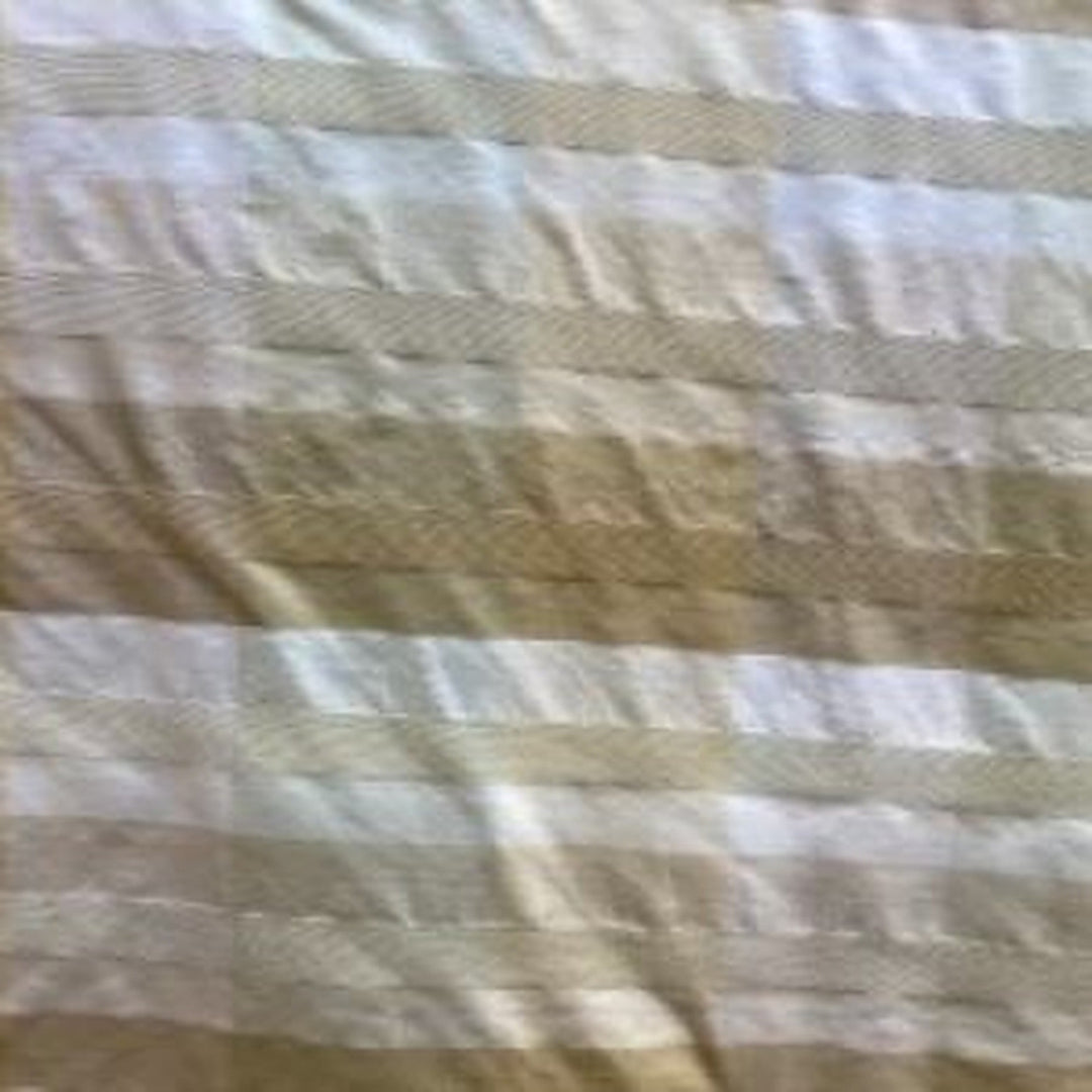 Lavessa Multi-Colored Stripe Silk Fabric in Celery