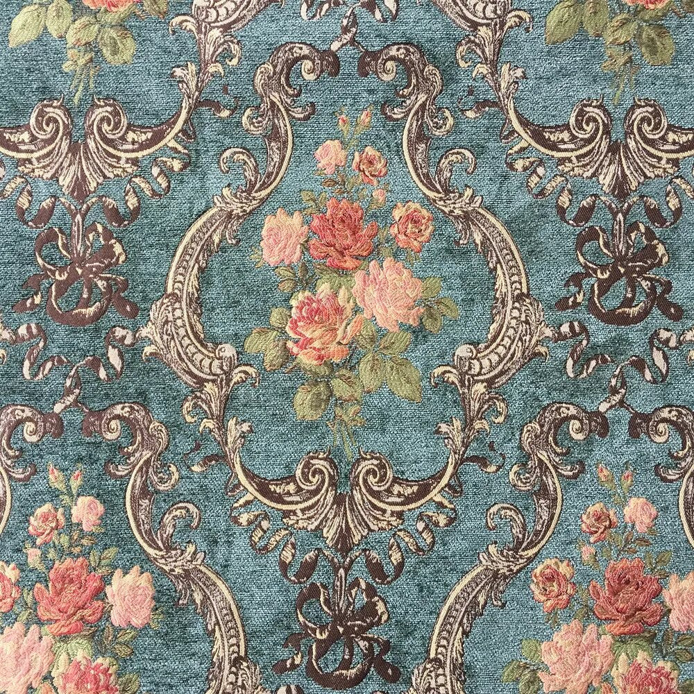 110" Wide Losala Elegant Damask Large Floral Flower Chenille Fabric