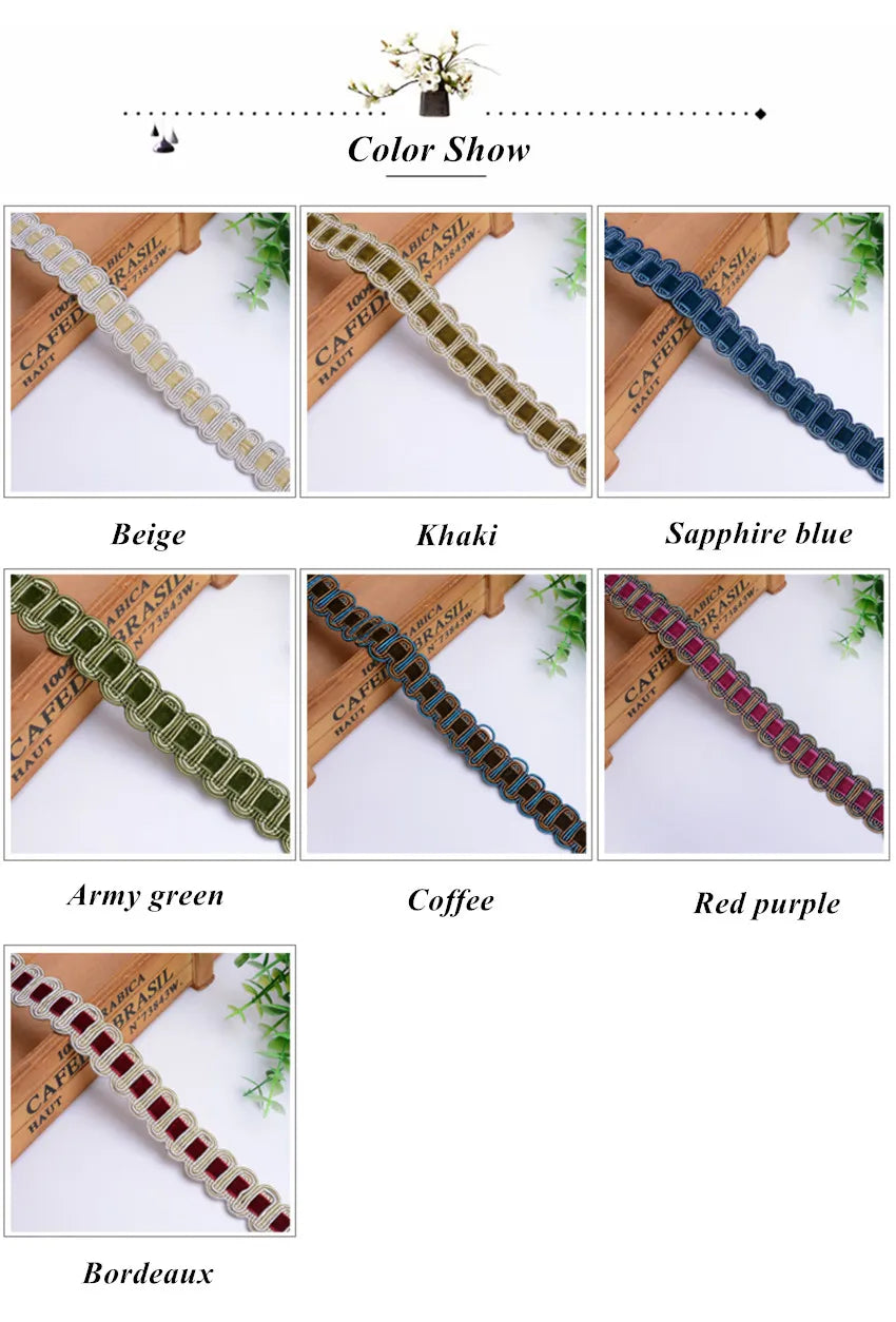 12 Yards / 7 Colors / YANIS Tape Gimp Ribbon Trim