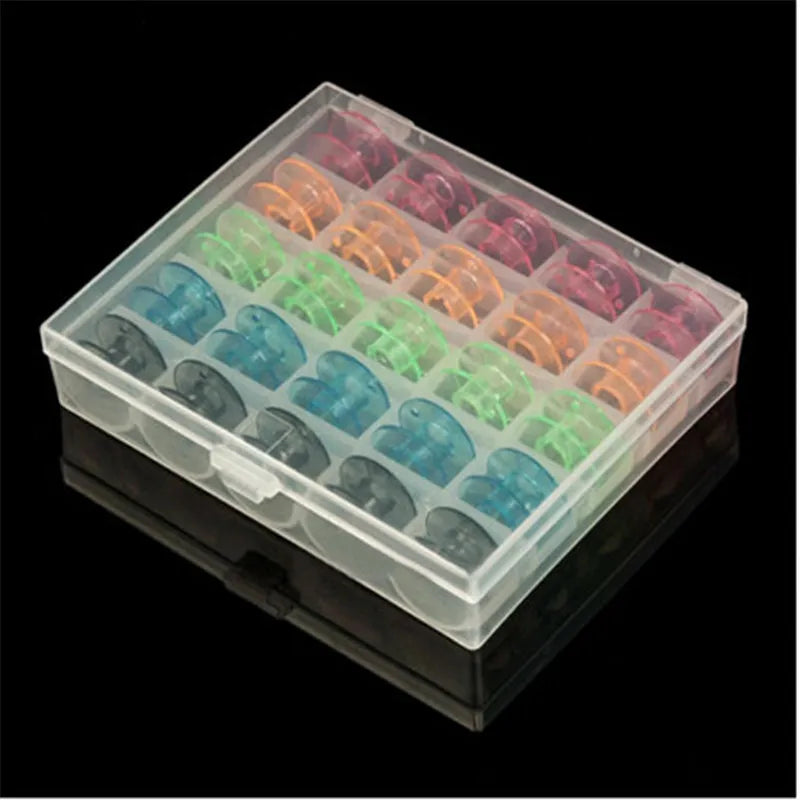 Coloured Plastic Bobbins Set