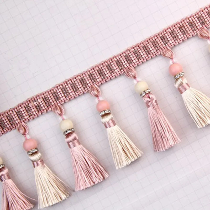 14 Yards / 8 Colors / VICTOR Beaded Ball Tassel Fringe Trim