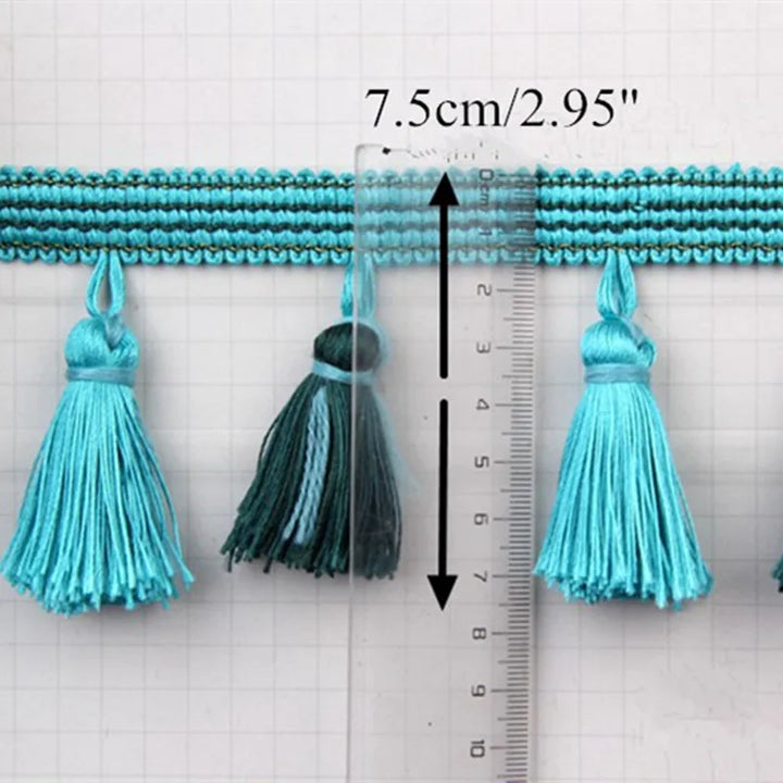 12 Yards / 8 Colors / ENZO Beaded Ball Tassel Fringe Trim