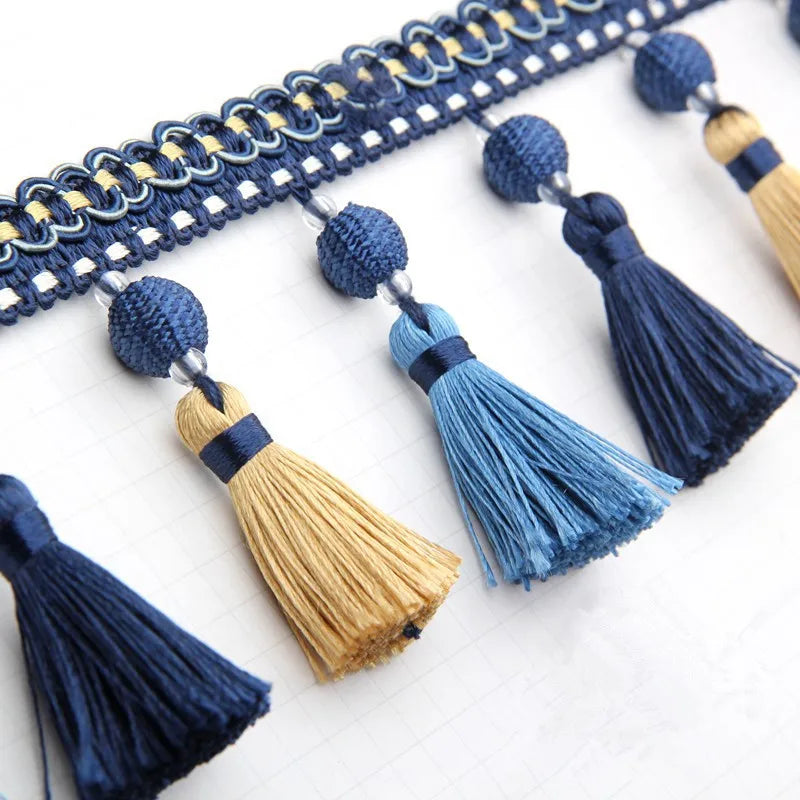 11 Yards / 7 Colors / TIAGO Beaded Ball Tassel Fringe Trim