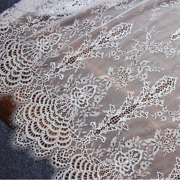 3 YARDS / 2 Colors / Elvaris Embroidered Eyelash Lace