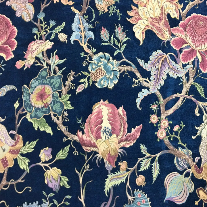 110" Wide Faros Elegant Large Floral Flower Chenille Fabric