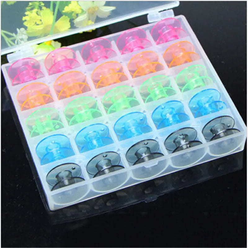 Coloured Plastic Bobbins Set