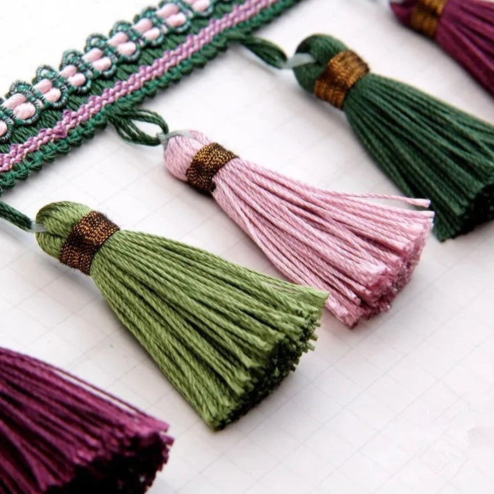 12 Yards / 9 Colors / AYDEN Beaded Ball Tassel Fringe Trim