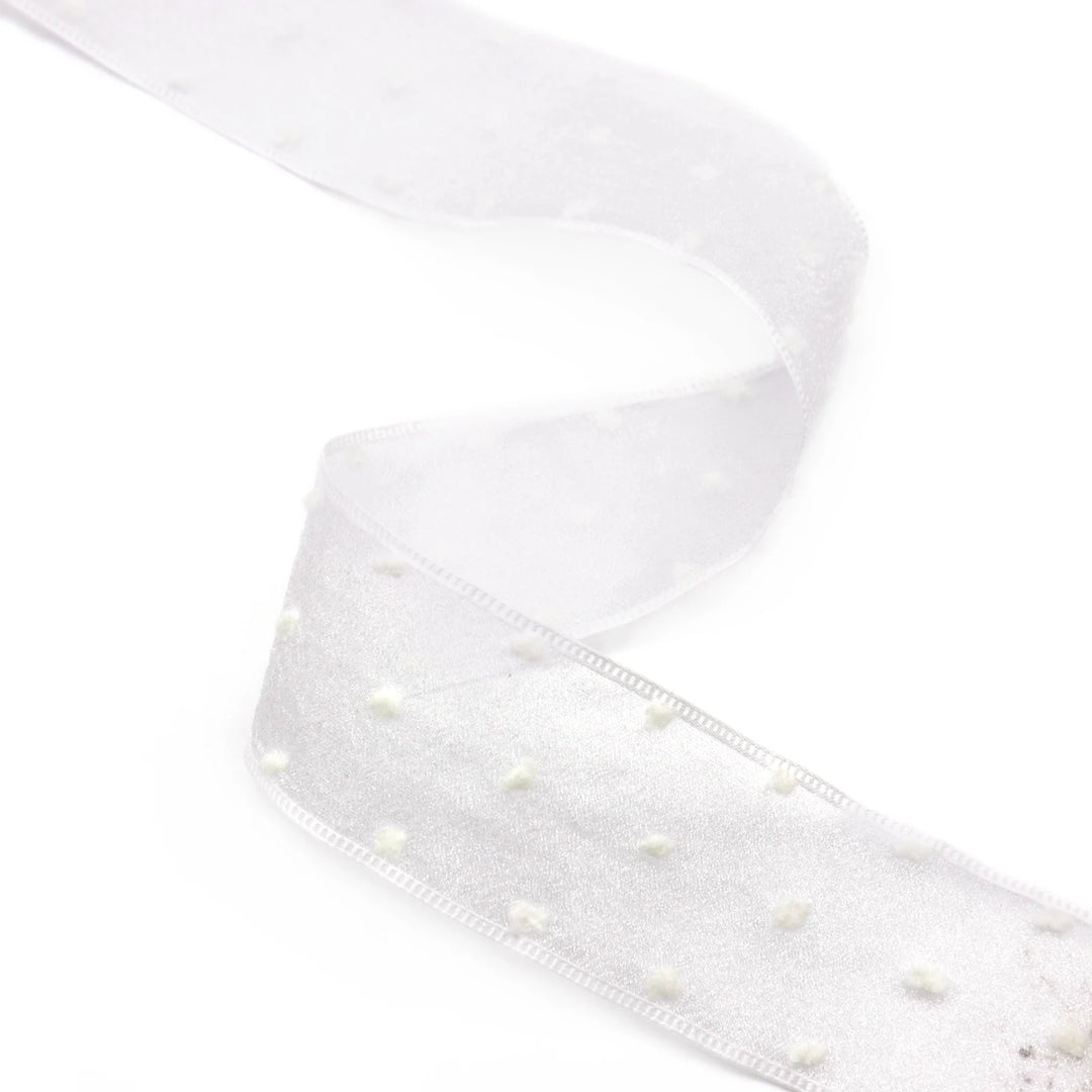 5 Yards / Dot Printed Organza Ribbon Tape