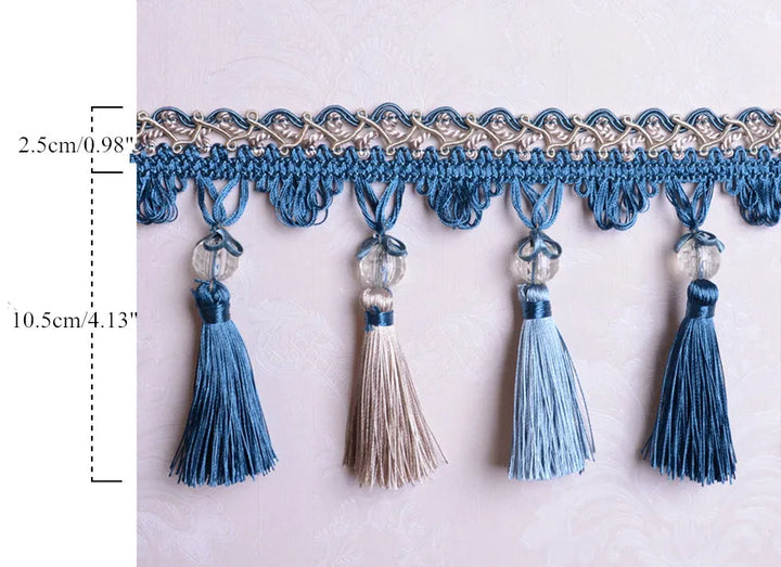 15 Yards / 9 Colors / HUGO Beaded Ball Tassel Fringe Trim