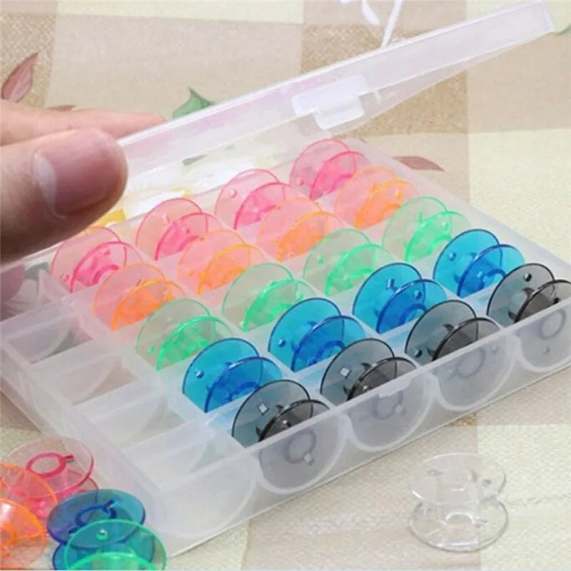 Coloured Plastic Bobbins Set