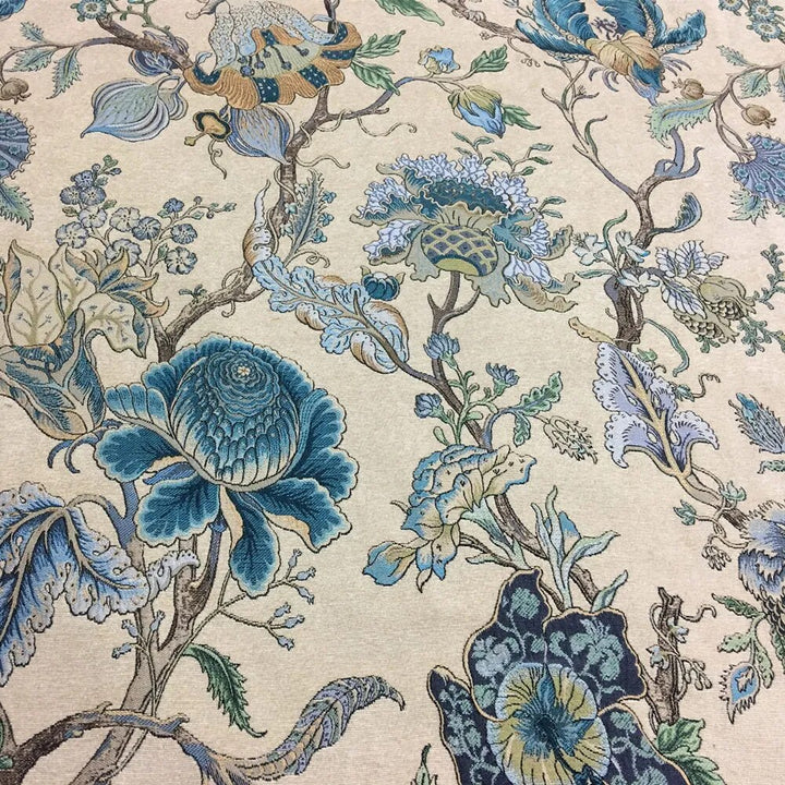 110" Wide Faros Elegant Large Floral Flower Chenille Fabric