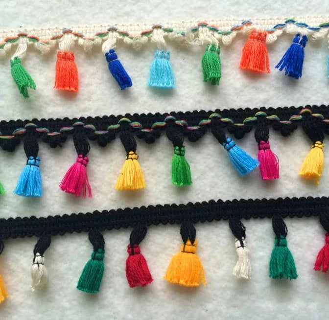 10 Yards / 10 Colors / Abelard Beaded Ball Tassel Fringe Trim