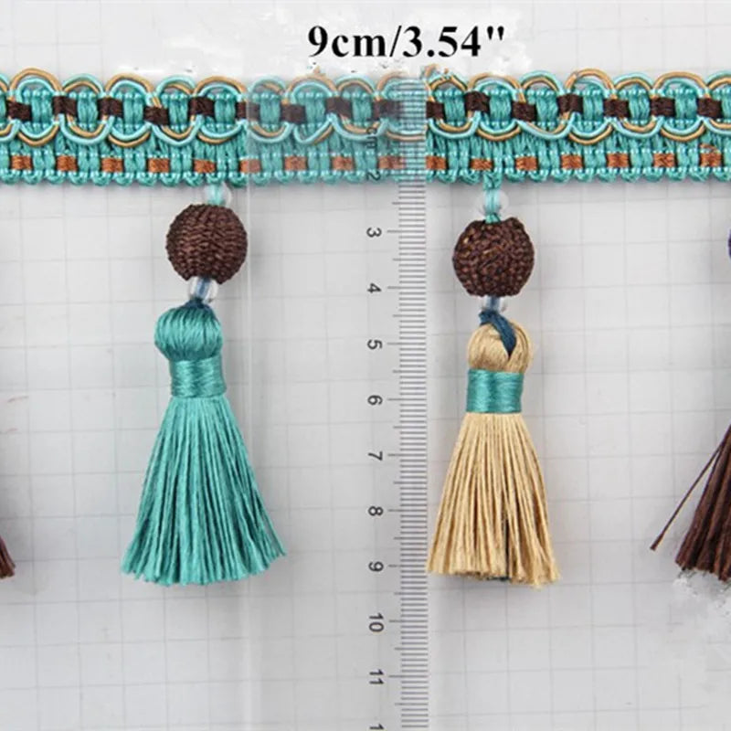 11 Yards / 7 Colors / TIAGO Beaded Ball Tassel Fringe Trim