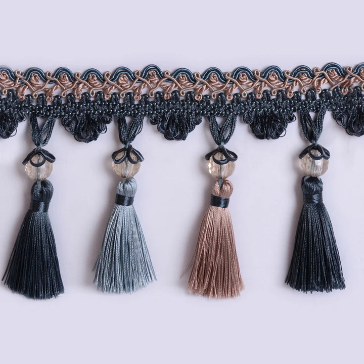 15 Yards / 9 Colors / HUGO Beaded Ball Tassel Fringe Trim